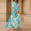 Women's Three-quarter Sleeves Fashionable Floral Print Loose Casual Comfortable Dress