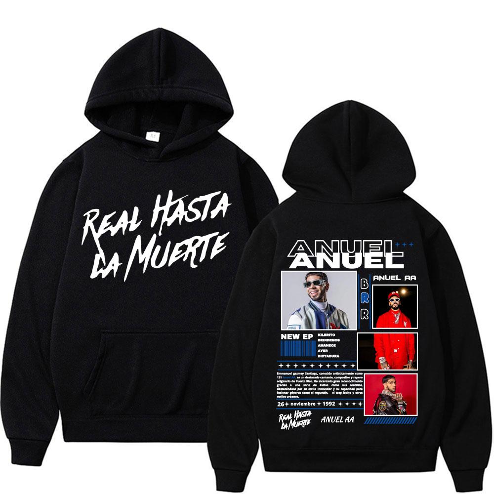 Rapper Anuel AA Real Hasta La Muerte Hoodies Men Women Hip Hop Retro Style Sweatshirt Pullover Harajuku Fashion Oversized Hooded