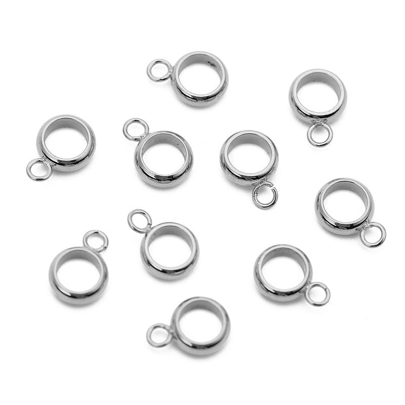 

30pcs/lot Stainless Steel Pendants Connectors Pinch Clip Gold Color Charm Bail Beads For Necklace Bracelet Jewelry Accessories Hole 4mm