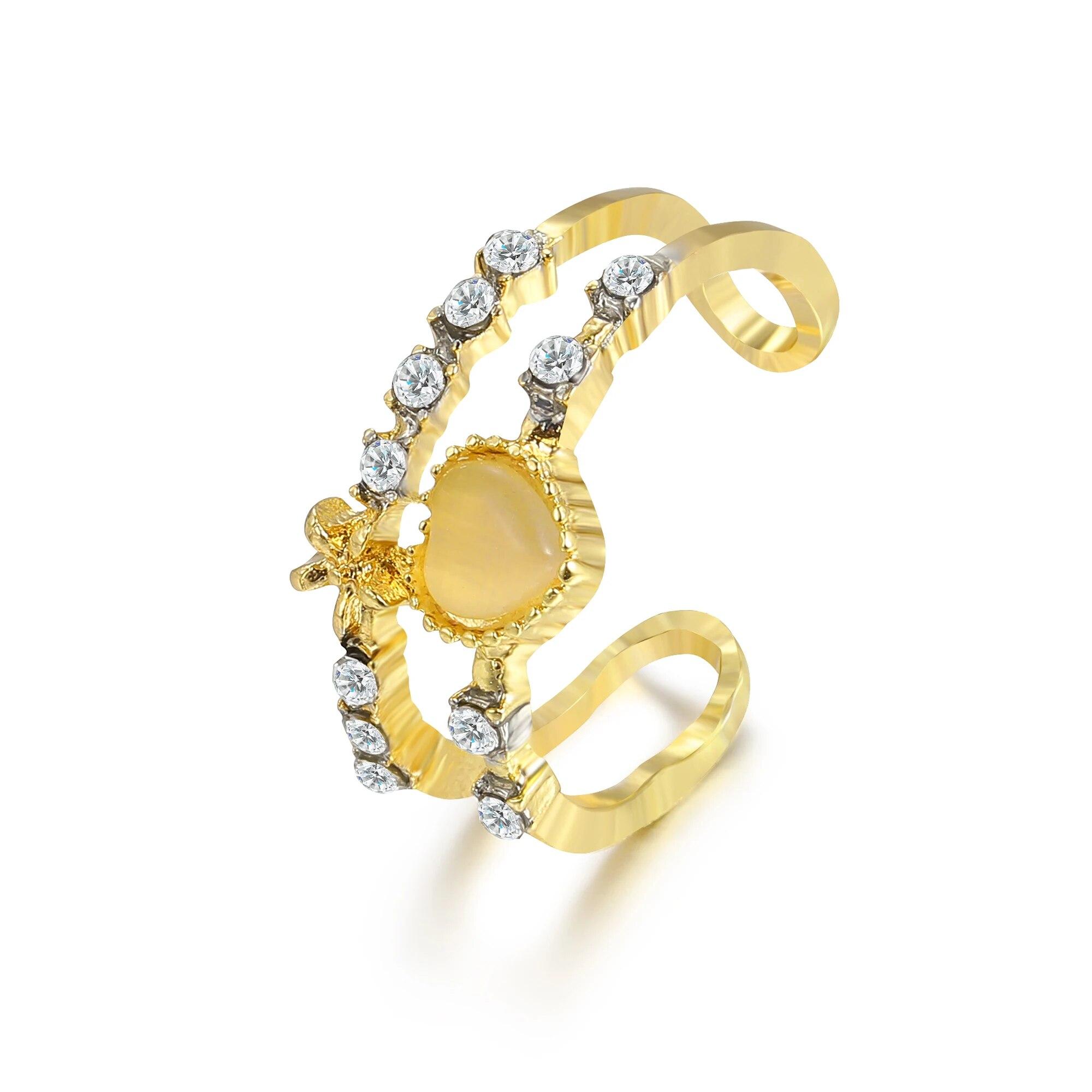 

Kpop ретро готичний срібний колір серце металеве кільце для жінок дівчат вінтаж Y2k кришталь відкриті кільця панк геометричні кільця вечірні ювелірні вироби