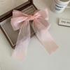 Sheer Bow Clip for Women, Summer Butterfly Hair Claw with Flowing Ribbon, Cute Spring Clip Hair Accessories for Thin Hair