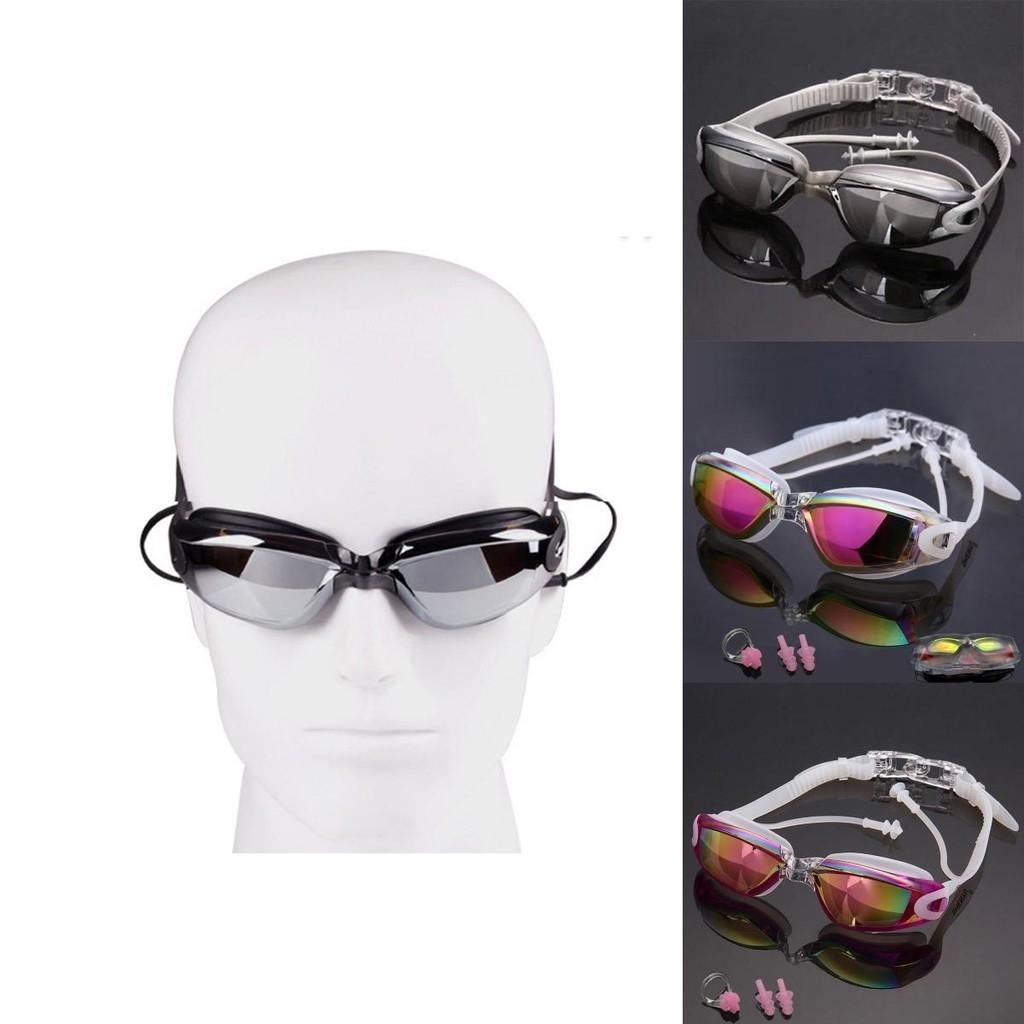 Gafas de Natación Premium Impermeables Y Antivaho Recubrimiento de Colores Espejo Pequeño Set de Competición Para Visión Cristalina