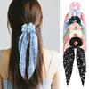 Hair Rope Dot Print Handmade Pleated Ribbon Hair Tie No Damage High Elasticity Ponytail Holder Daily Hair Accessory
