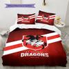 St George Dragons Pattern Bedding Set Quilt Cover Pillowcase Home Decor Gift (1 * duvet cover + 2 * pillowcase, without core)