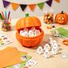 Festive Party Decorations Halloween Pumpkin Box with 20 Mini Ghosts, Storage for Candy & Favors Treat, Container Lid Trick or Treat Holiday