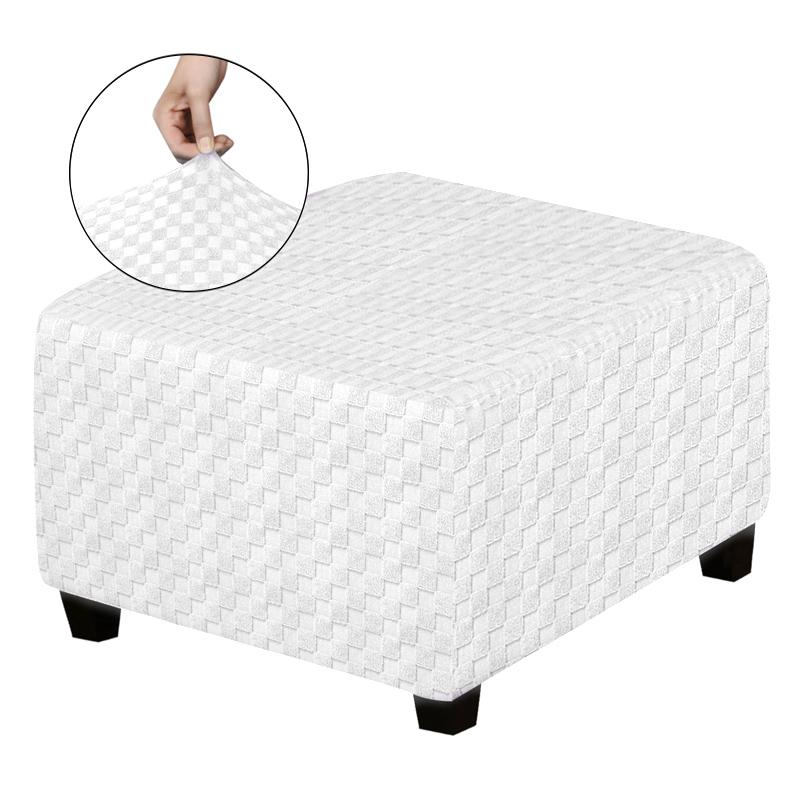 Чехол на пуфик Чехол Защитные чехлы для мебели Чехлы из жаккардовой ткани Эластичный универсальный чехол для подставки для ног Чехлы для дивана Чехлы для стульев