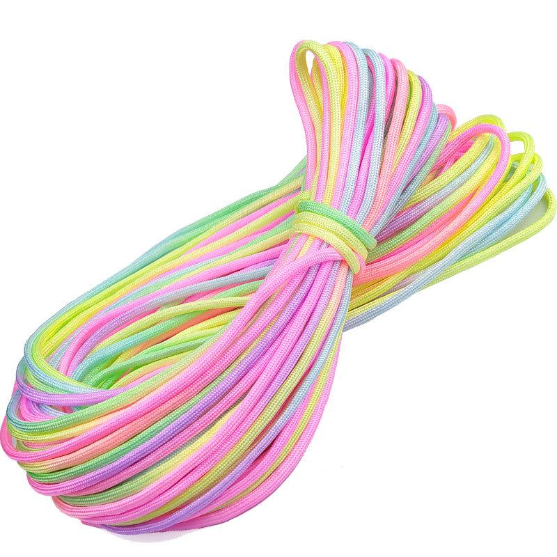 30m 4mm 7-core Colorful Braided Paracord for DIY Crafts & Woven Bracelet Accessories