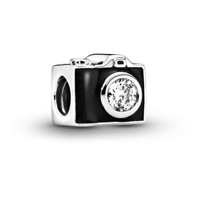 Sparkling Camera Charm Bead DIY Jewelry Gift Fit Silver Bracelet Necklace Love Dangle Bead Gesture Yeah