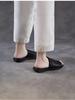 Johnature Retro Outerwear Slippers Genuine Leather Soft Soled Peep Toed Flat Women's Slides