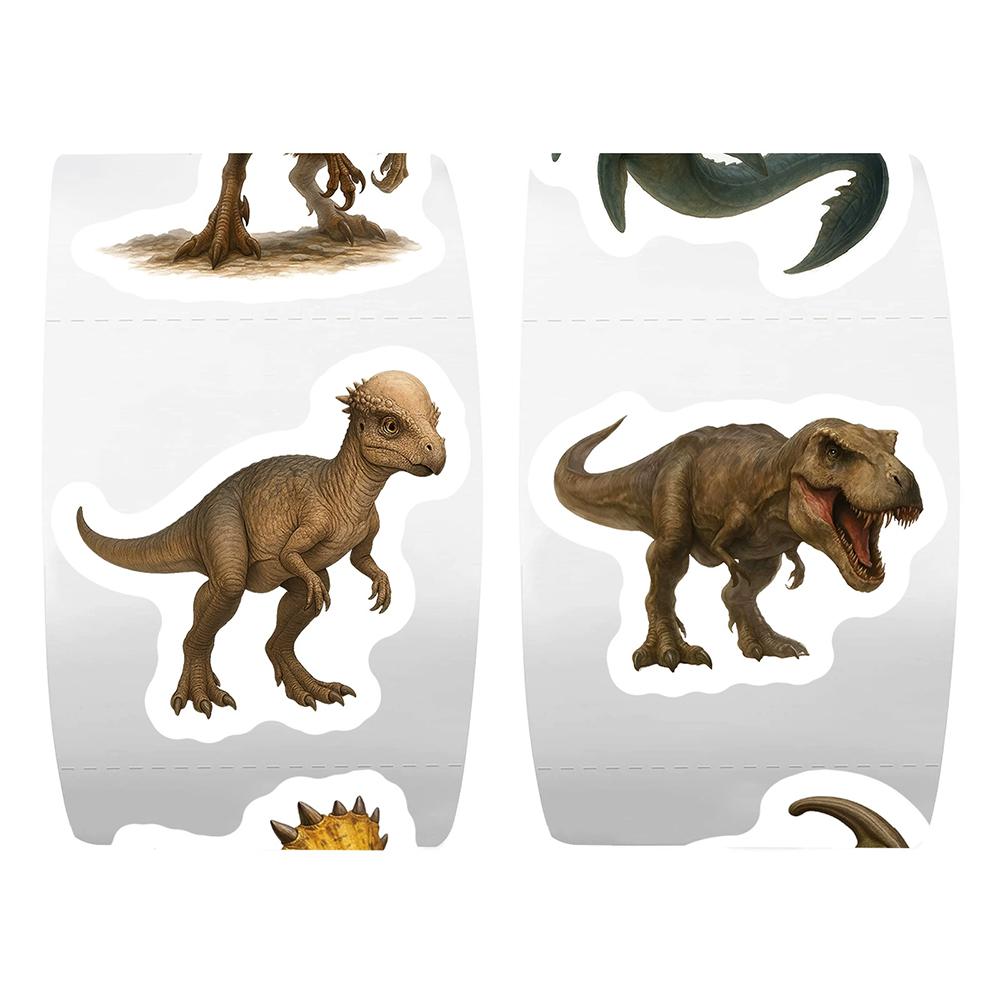 500pcs/roll Dinosaur Animal Sealing Stickers Cartoon Reward Sticker Scrapbook Luggage Phone Case Cool Decals Decoration Supplies