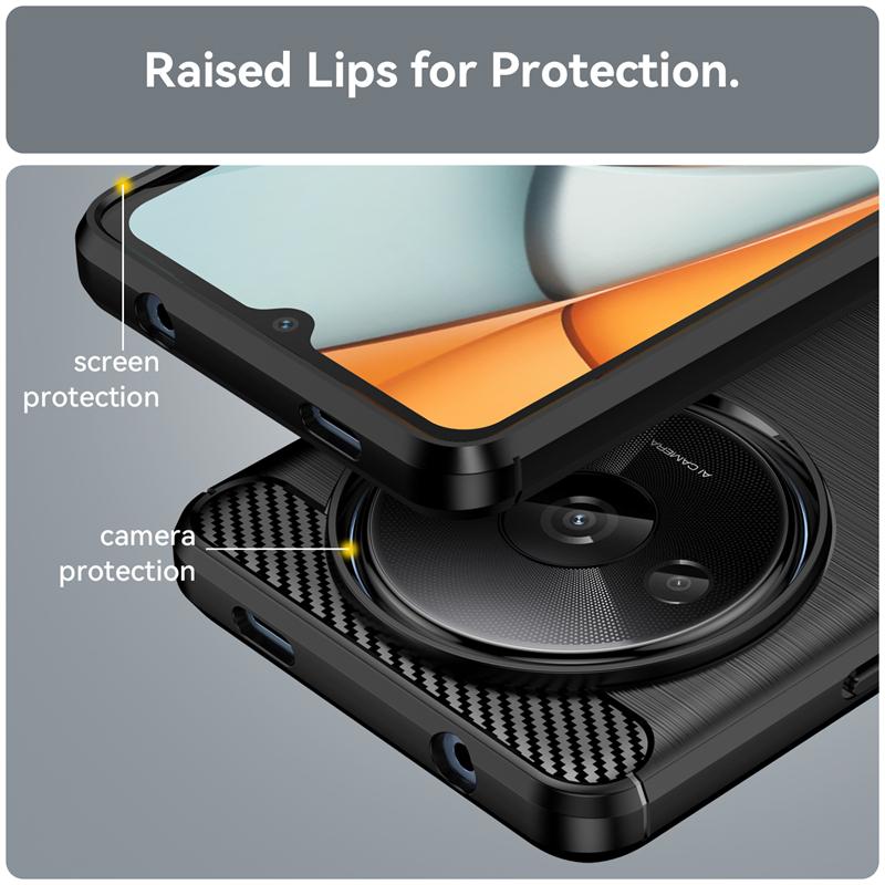 For Cover Xiaomi Redmi A3 Case Redmi A3 Capas Shockproof Armor Phone Bumper Back TPU Soft Carbon Fibre Cover Redmi A3 A 3 Fundas