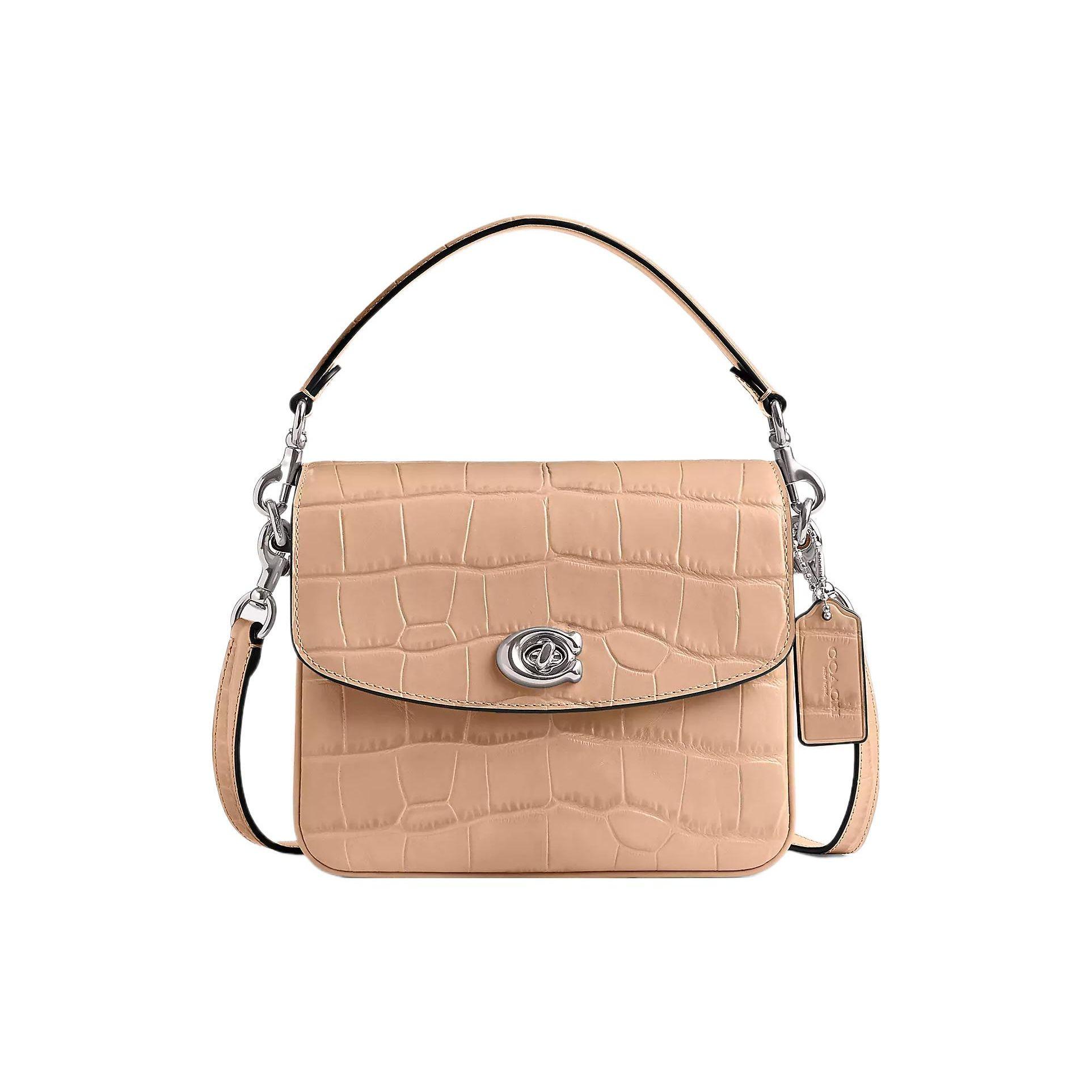 

Coach Cassie 19 Crocodile Pattern Turn Lock Hardware Chain Closure Small Calfskin Square Bag Women Handbags Silver Light-Yellow CP138-LHWFT Basic Set (Bag+Dust Bag)