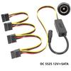 DC To SATA Converter Cable HDD Power Cord for DC5525  To 4 Ports SATA Wire Splitter 5.5X2.5 DC 12V To Big 4Pin PC Sata Adapter