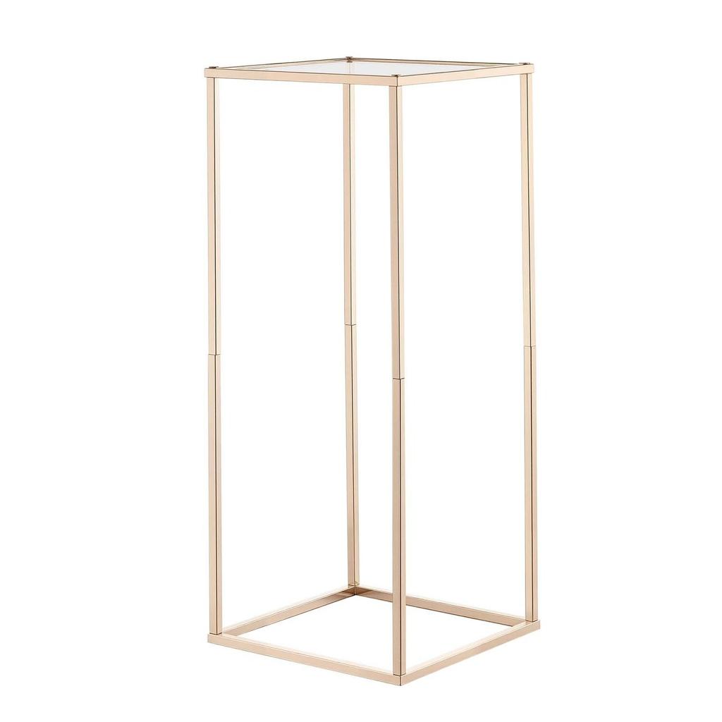 Wedding Flower Stand, 10PCS 60cm Column Flower Stand, Floral Stands with Acrylic Laminate, Gold Rectangular Floral Display Rack for Wedding, Party,