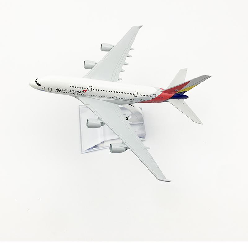 1/400 16CM Asiana Airlines Airbus A380 Aircraft Model Planel Airplane Diecast Metal Planes Collect Gifts