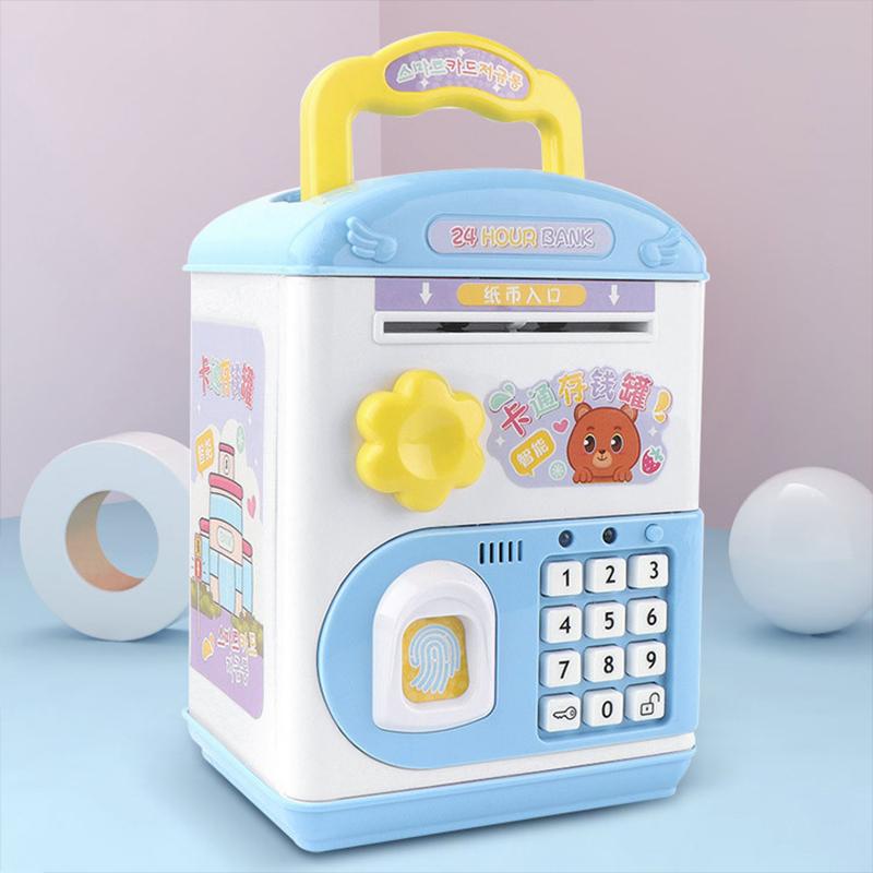 Children's Toy Password Fingerprint Smart Cartoon Music Light Piggy Bank Smart Piggy Bank Automatic Piggy Bank