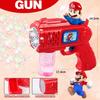 New Hot Stitch Electric Bubble Gun Toy Bubbles Machine Automatic Soap Blower With Light Outdoor Game Boys And Girls Gift