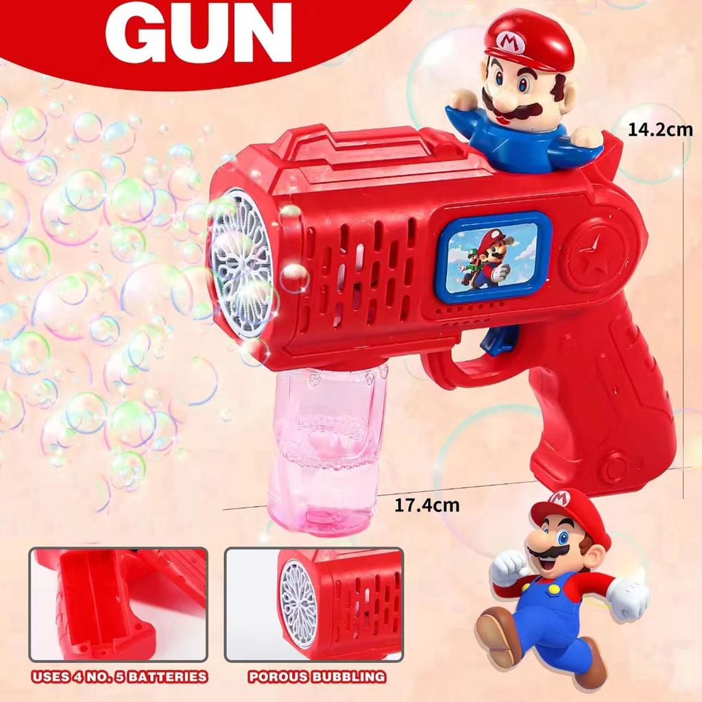 New Hot Stitch Electric Bubble Gun Toy Bubbles Machine Automatic Soap Blower With Light Outdoor Game Boys And Girls Gift
