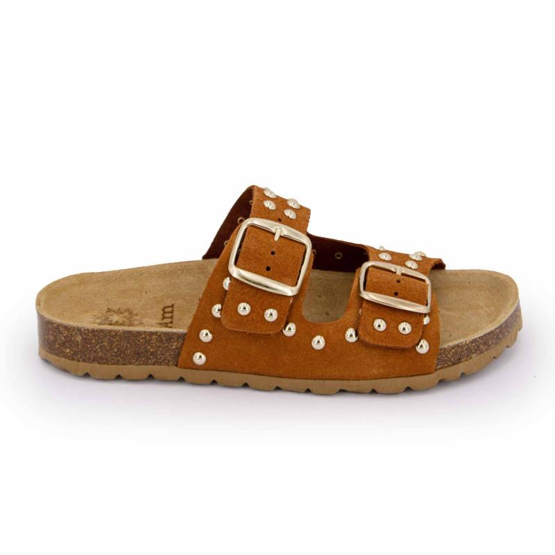 Mules suede boucle effet clou Femme I AM