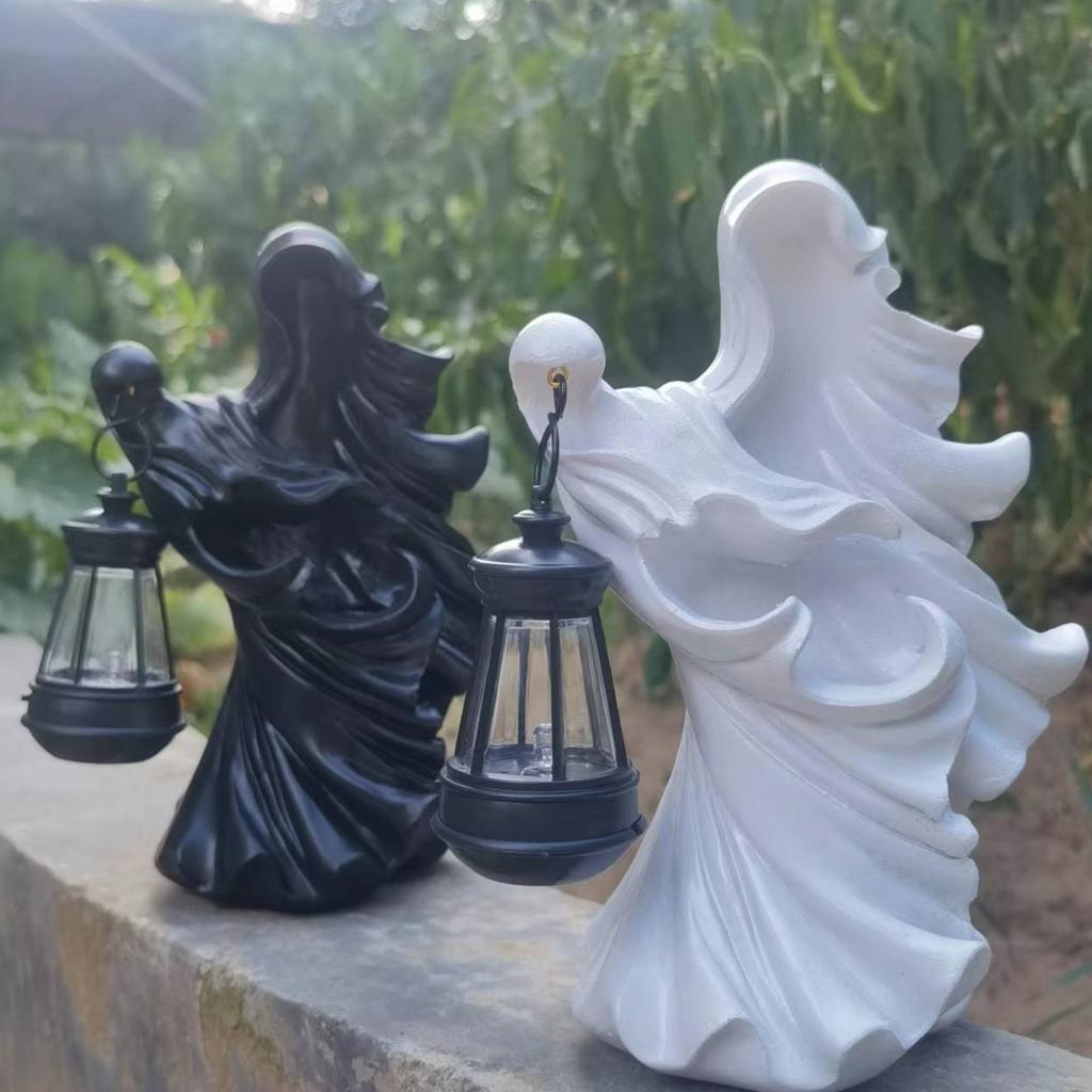 Faceless Carving Lamp Witch Decoration Resin Carving Decoration Lamp Garden Decoration Lamp