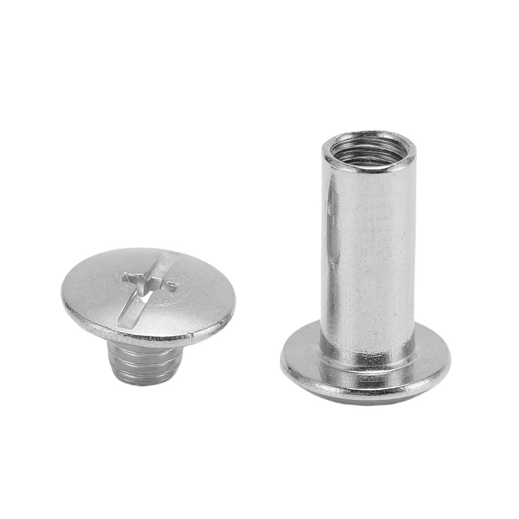 50 Pairs 0.24x0.55x0.43in M5 Stainless Steel Rivet Stud Set Flat Round Head Leather Rivets Kit for