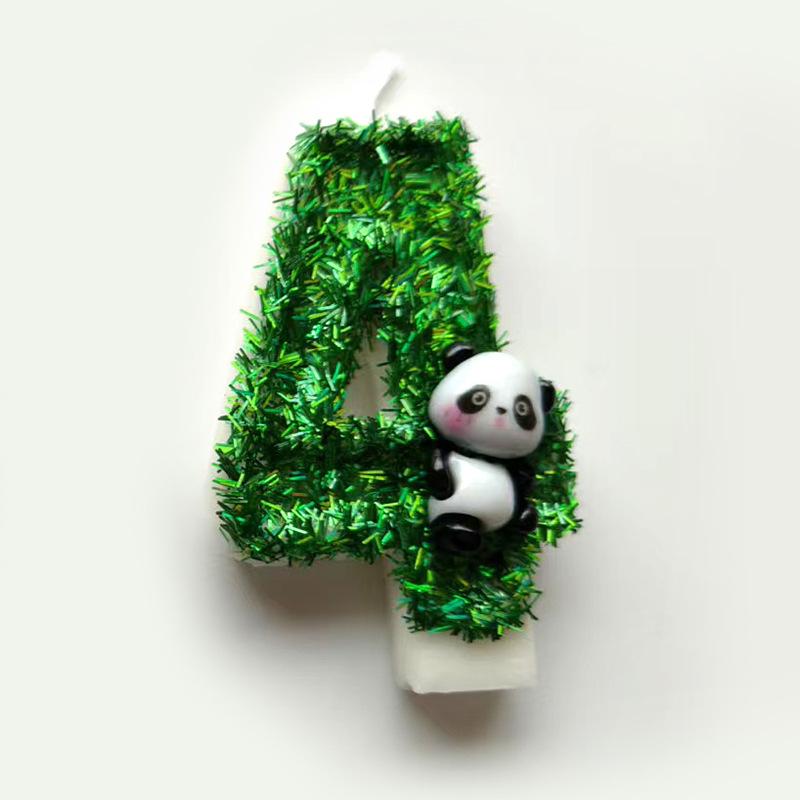 Panda Digital Candle Cute Panda Birthday Cake Party Candle Independent Packaging Simple Transparent