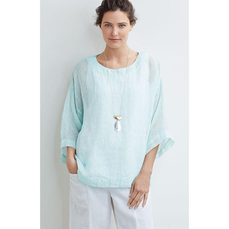 

Bat Middle Sleeve Pullover Fashion Overclothes Cool Linen Mint Green MP