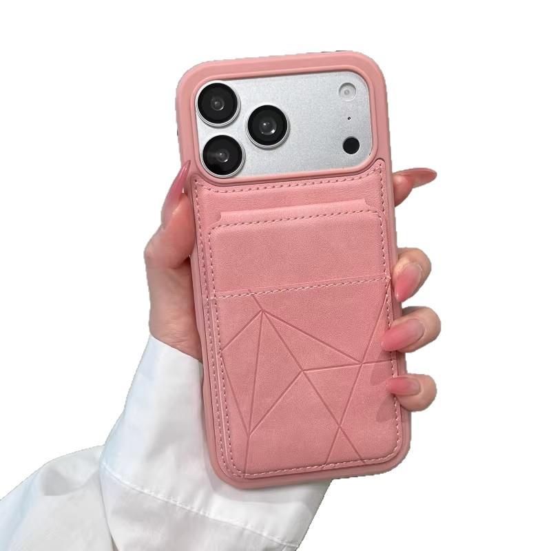 Applicable to iPhone17ProMAX business mobile phone case, leather card bag bracket, Apple 16 all-inclusive anti-drop protective case.