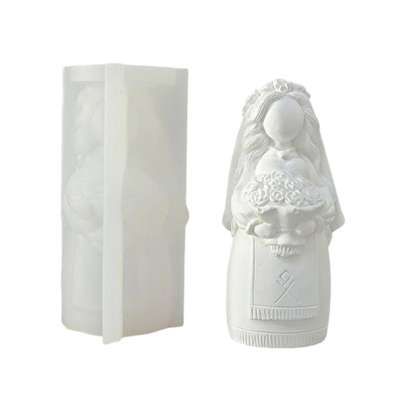 Bride Silicone Molds Hand-Making Supplies Home Ornament Moulds for Crafting Unique Candle Soaps and Decorative Items
