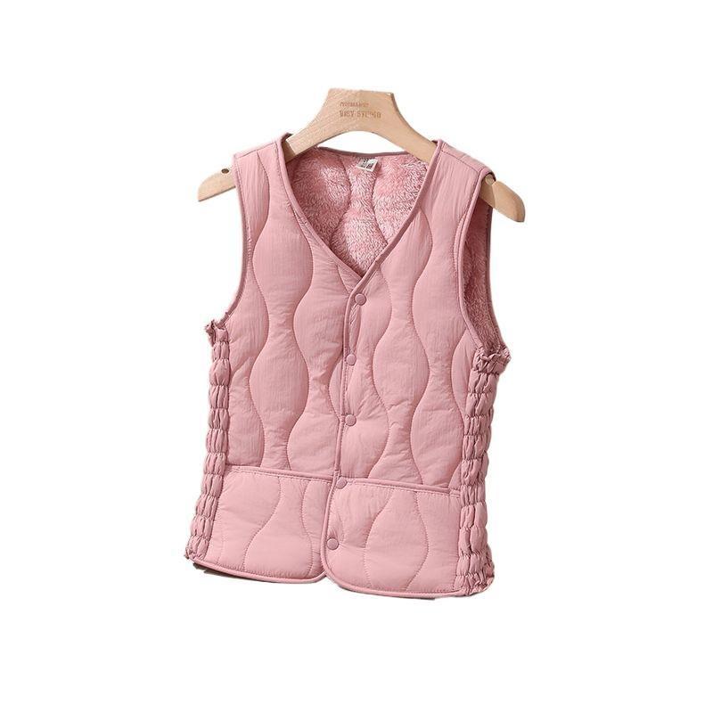 Down cotton vest women's velvet thickened new slim-fit short thermal liner collar bottomed light vest