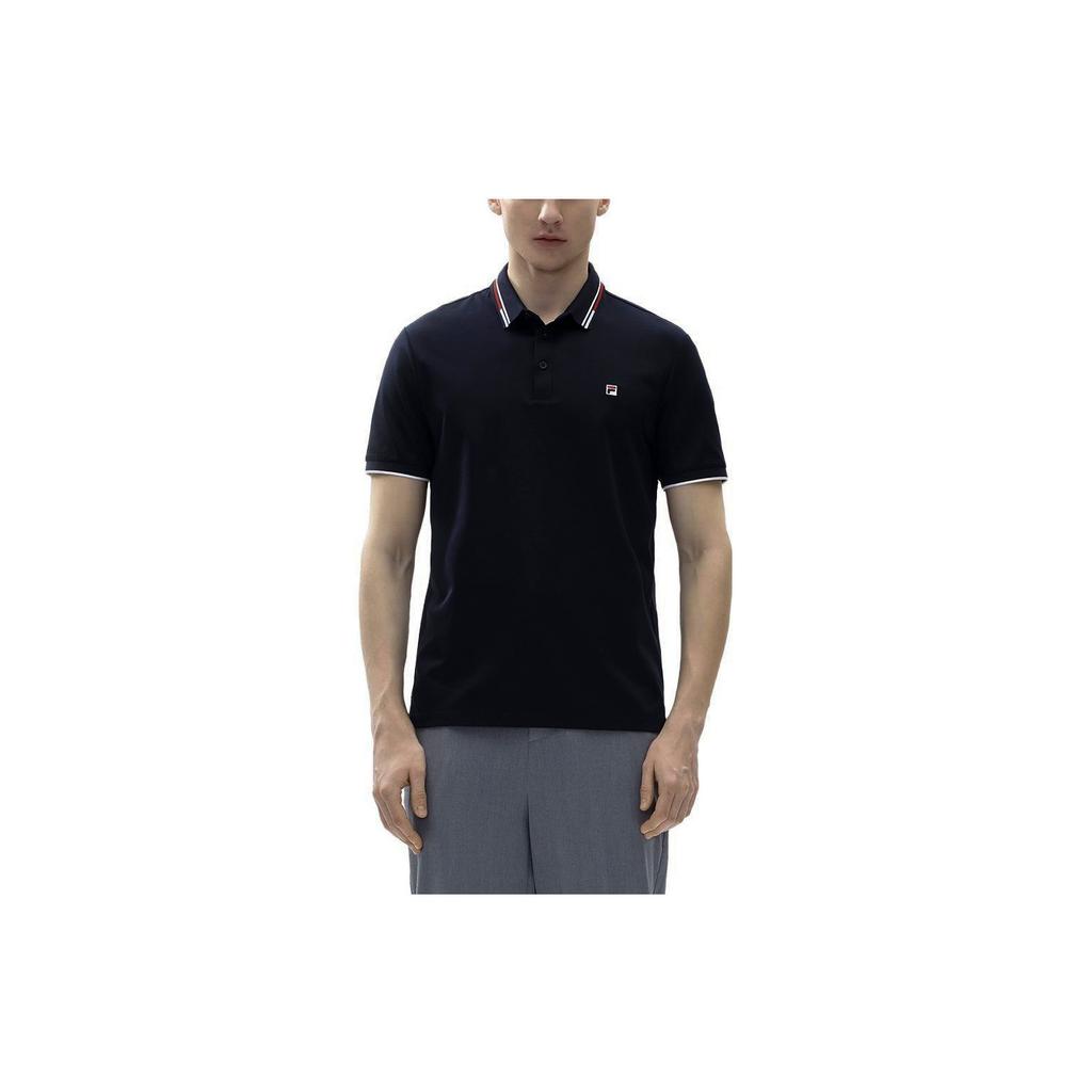 Fila Colorblock Gestreiftes Poloshirt Herren Tops Legendary-Blue F11M321199BNV