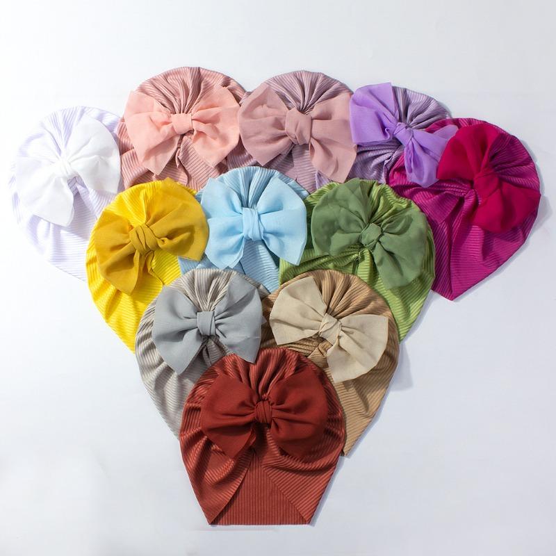 New Children's Hats, Cute Bow Baby Knotted Pullover Hats, Thin Breathable Baby Caps