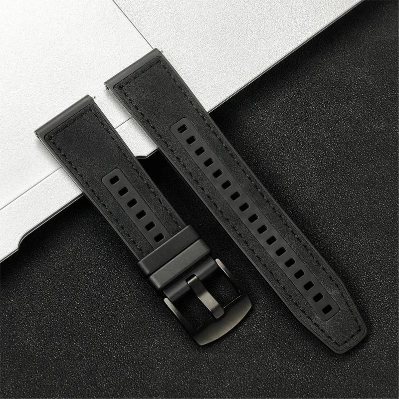 Leather Silicone Strap for Samsung Galaxy Watch 3 45mm Band 22mm Bracelet For Huawei Watch GT 2e/GT2/GT For Redmi 3 Lite Correa