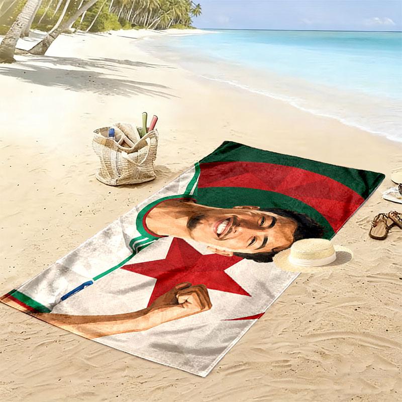 Ibrahim Maza Print Strandtuch, Großes Weiches Schnelltrocknendes Handtuch für Strand Camping Schwimmen