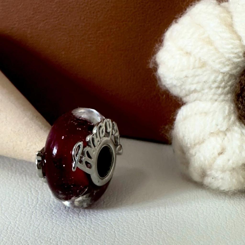 Colorful copper Mini Murano Glass Bead Charms Charm Fits Authentic Bracelets Blue Faceted Murano for Women Necklaces Jewellery