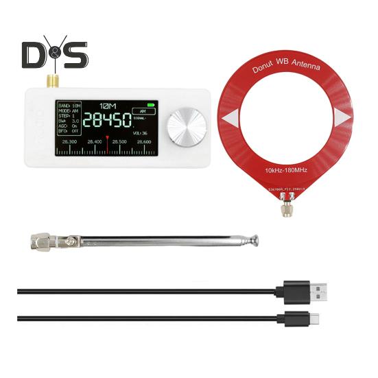 0,5-108 MHz Tragbares Mini-Radio mit 1,9-Zoll-IPS-Bildschirm LSB/USB/AM/FM Mini-Taschenradio Allband-Radioempfänger mit Antenne