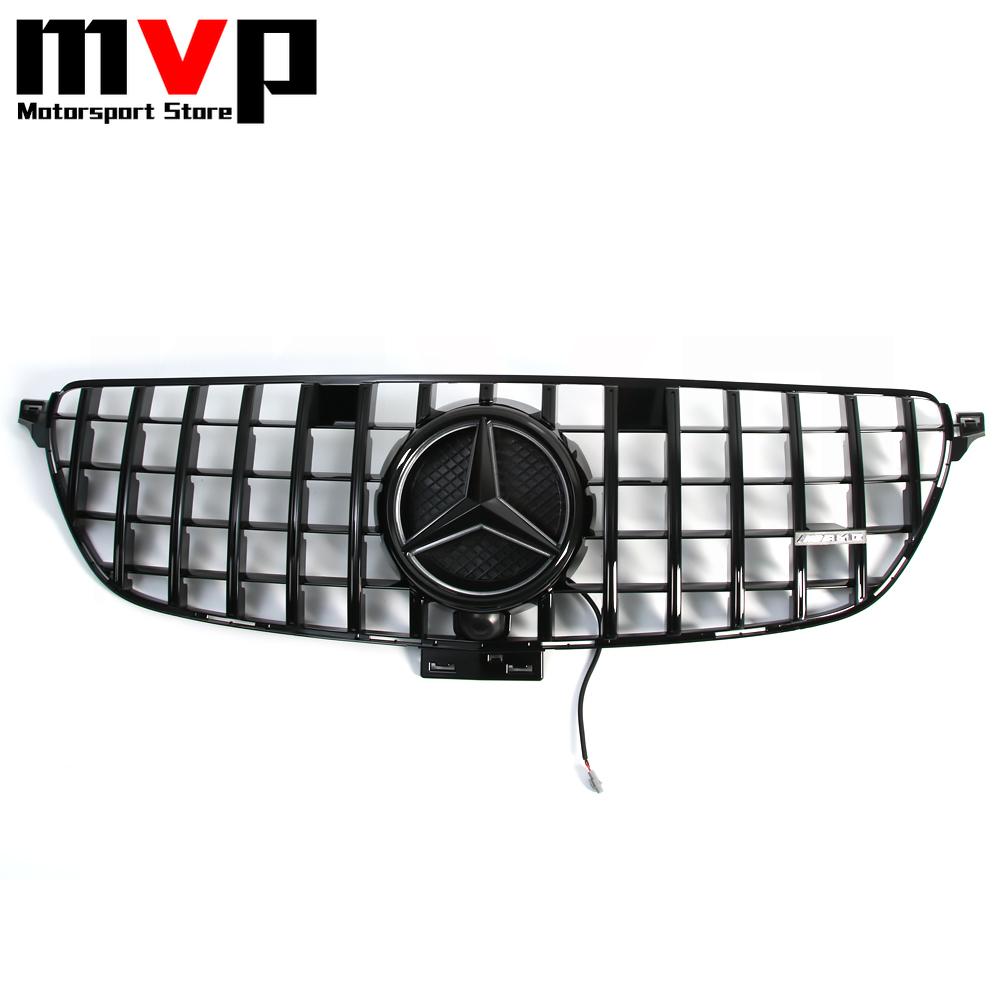 FCM5   GTR Style Racing Grille With Illuminated OE Style LED Emblem Logo Badge For Mercedes Benz GLE-Class C292 2016-2019 GLE450 GLE43