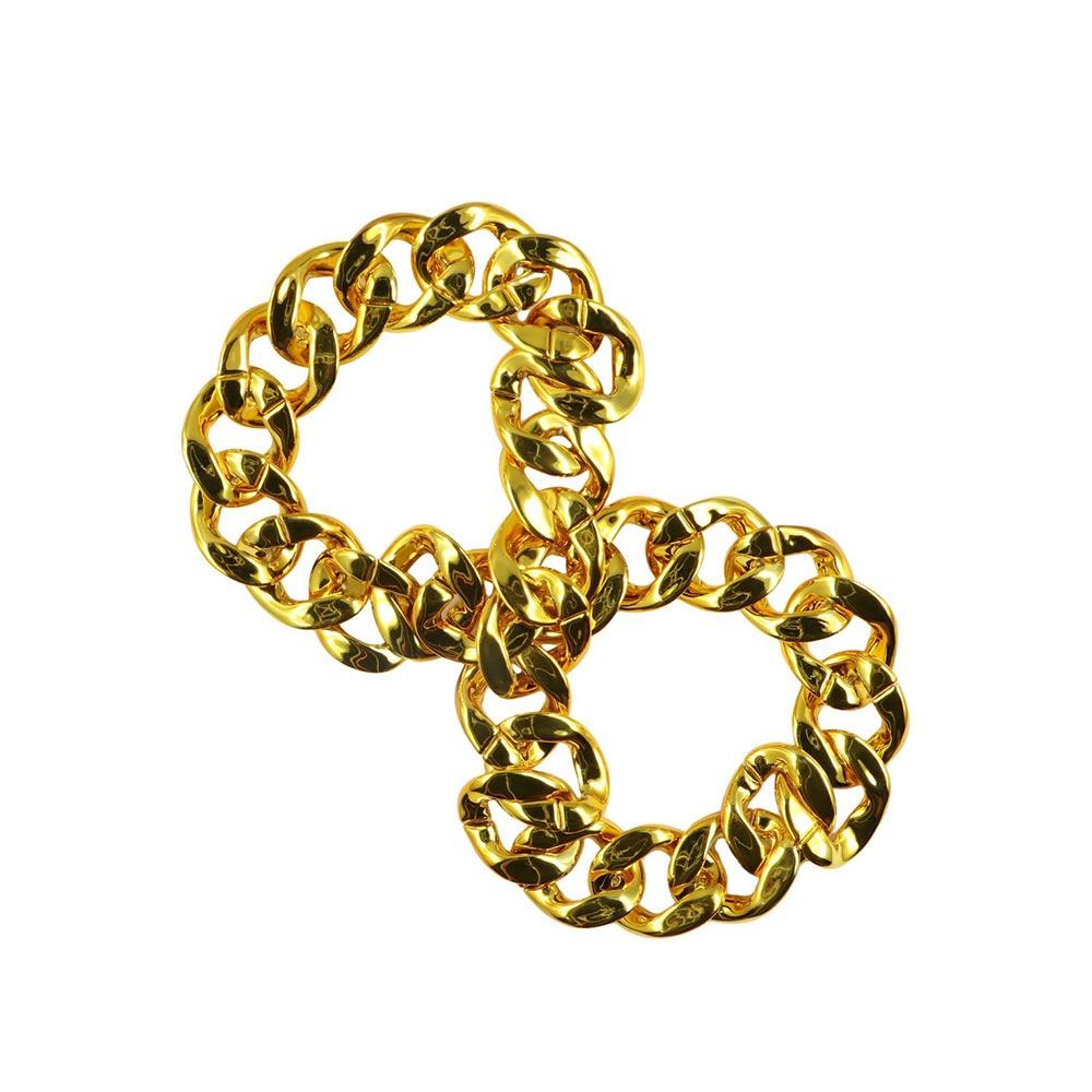 Plated Plastic Men Exaggerated Necklace Punk Thick Chain Necklace Fashion Jewelry Sweater Chain
