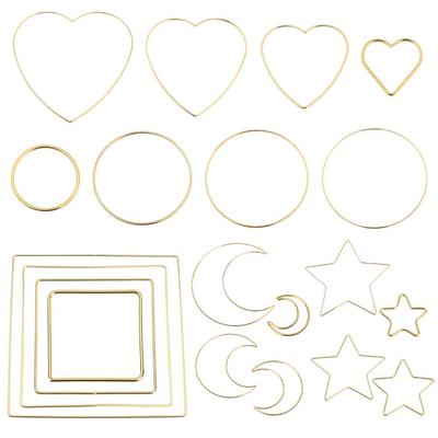 4pcs Wedding Moon Star Rings Supplie Gold Hoop Metal Hoops Dream Catcher