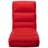 Foldable Floor Chair Red Faux Leather