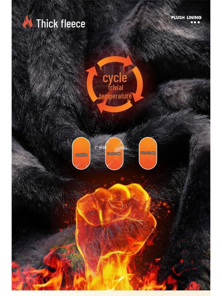 Men's Mid-length Woolen Coat - Thickened Chenille Jacket for Middle-aged & Elderly, Plus Velvet Winter Top