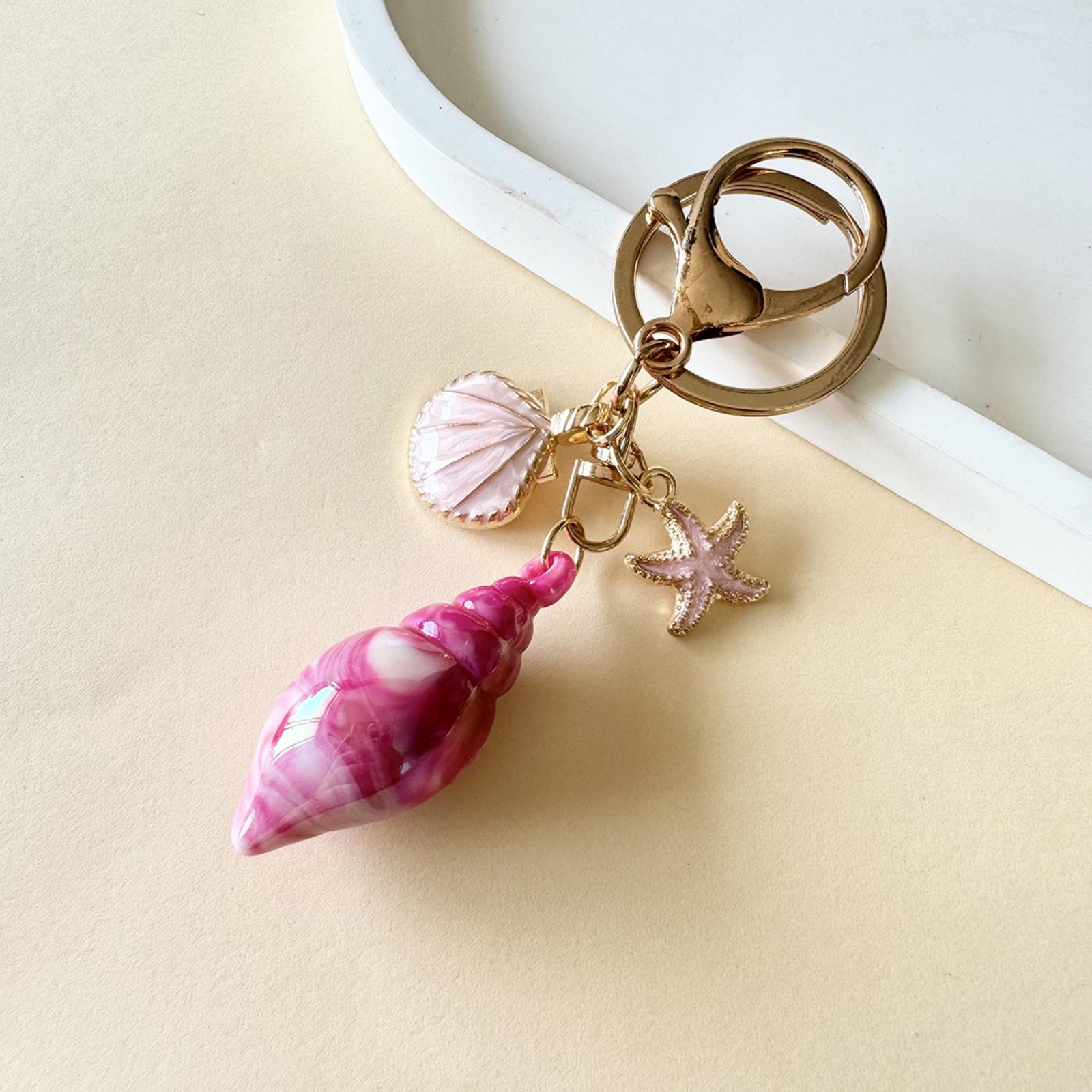 

Красочный брелок-подвеска в виде ракушки, на морскую тематику, высокоценный брелок для сумки для девочек. розовый