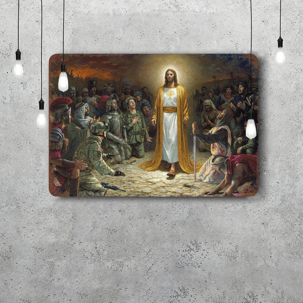 Divine Mercy Jesus Christ Religious Wall Art Print Picture Retro Tin Sign Poster Decorative Plaque Metal Plate Wall Decor