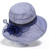 Elegant retro light basin hat women's summer breathable sun hat foldable flower wide edge sun protection hat