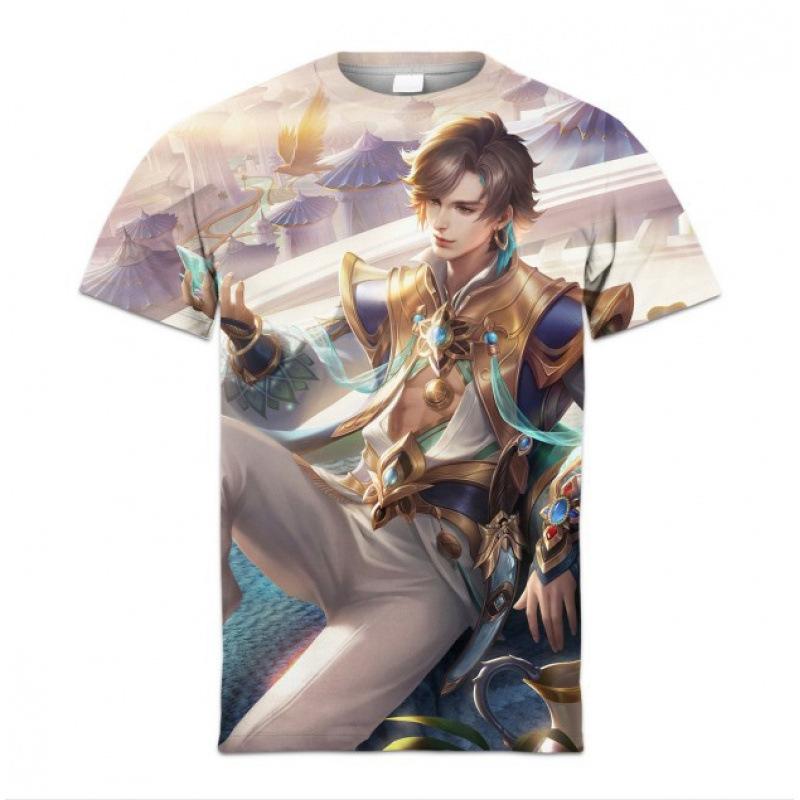 Summer King of Glory Game Clothes Men's Short Sleeved T-shirt for Middle School Students 3D Digital Printed T-shirts Top