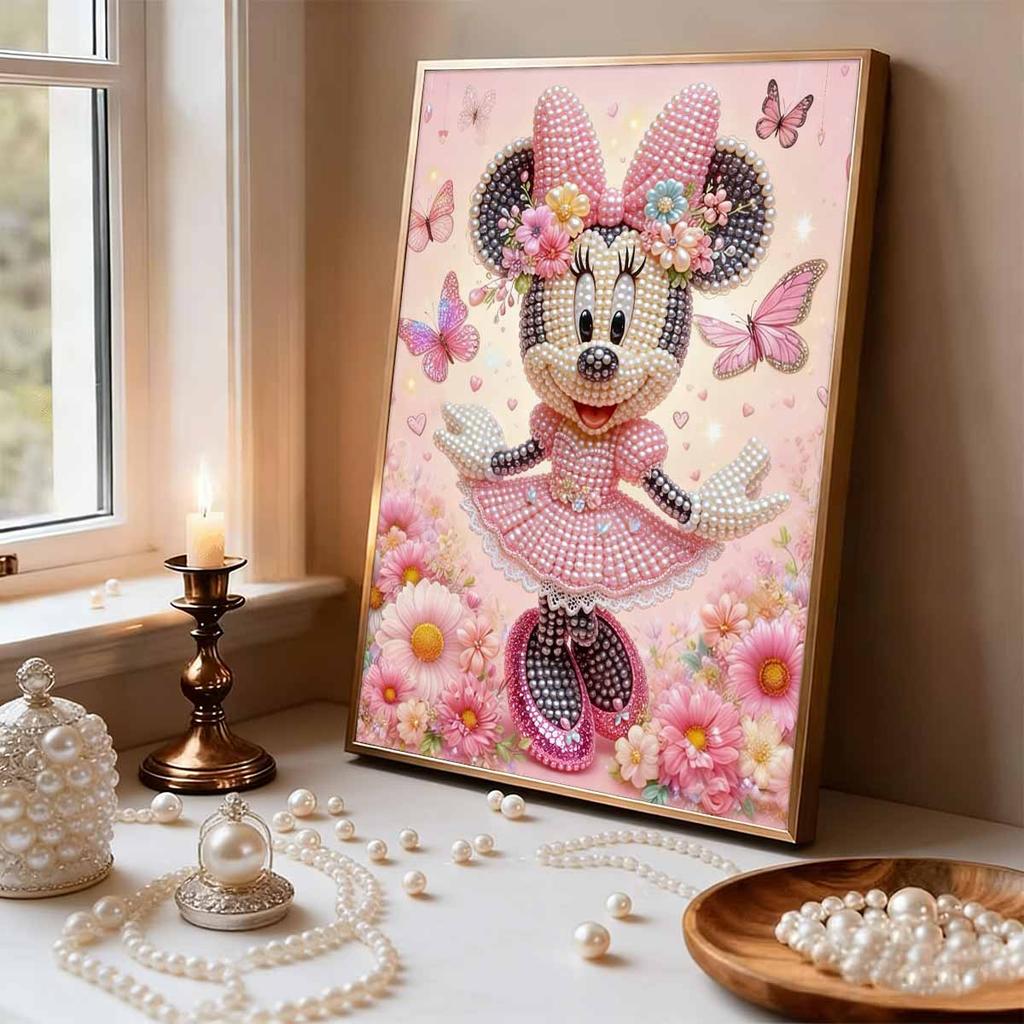 Disney Minnie Pearl Painting Art 5D DIY Full Diamond Embroidery Mosaic Cross Stitch Kit Home Room Decor