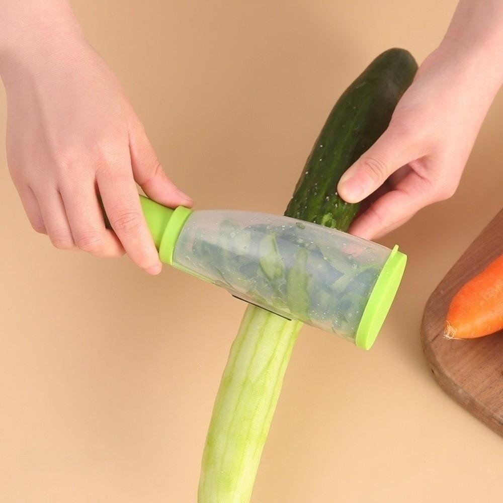 Ergonomic Handle Vegetable Peeler Storage Tube Peeler with Organizer Gadgets Fruit Peeler Camping