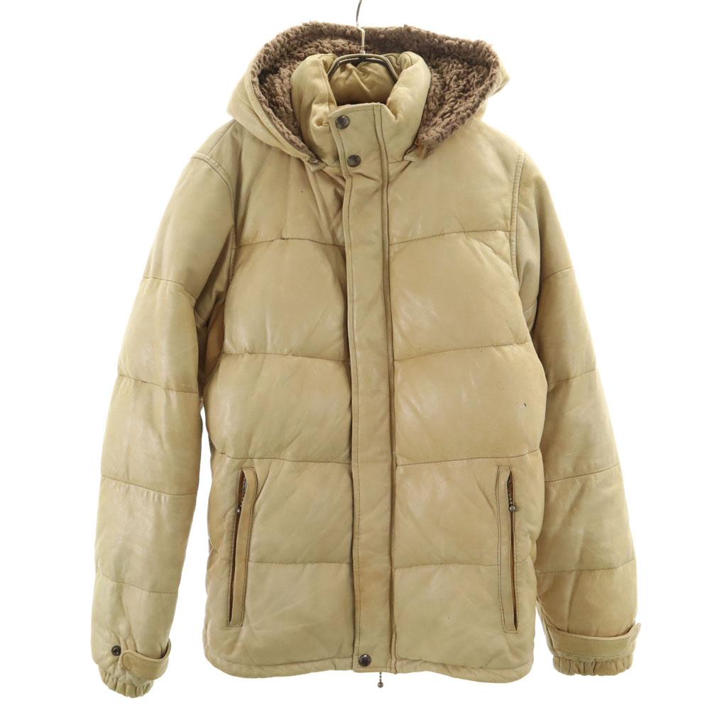 

glamb кожаная куртка пуховик 3 бежевая мужская б/у