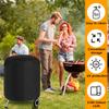 Outdoor Round Grill Cover Fit Safe Dust Proof Vertical Round Smoker Cover Kettle Grill Cover Solid Barrel Cover Fire Pit Cover