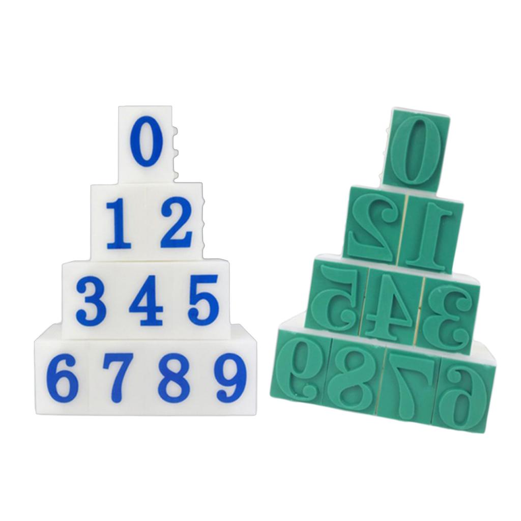 10Pcs Detachable Number Stamp Digital Stamp From 0 To 9 Number Stamp For Card Making Scrapbooking Journaling Teaching